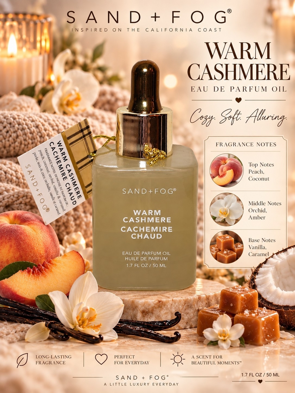 NEW Warm Cashmere Sand + Fog Fragrance Oil - Alcohol Free